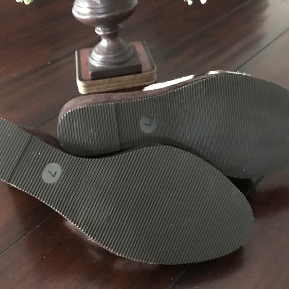 COACH CHRISSIE ZEBRA WEDGES BROWN PREOWNED 7B - Picture 7 of 7